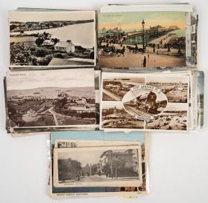 A tin of assorted antique and vintage postcards, themes include English, Irish, Continental etc, (qty).