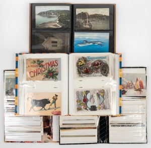 Four assorted albums of postcards, themes include England, Scotland, Italy, and others, (qty).