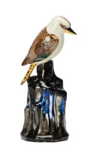 GRACE SECCOMBE: Pottery kookaburra flower aid. Signed "Australia" with a large "S".  Height 18cm