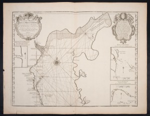 Group of maps comprising "Trier & Lutzenburg" [Gerardus Mercator, c. 1619], "Carte Marine de la Mer Caspiene" [Guillaume de Lisle, c. 1721], "La Crim&eacute;e, la Nouvelle Russie, les Tatares Nugay et d'Oczakow, les Zaporoviens, et partie de la Circassie" [Paolo