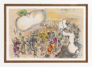 MARC CHAGALL (1887&ndash;1985), "For the cloude of the Lorde was upon..." from Marc Chagall's "The Story of Exodus", 1966, lithograph in colour, 45 x 68cm, 93 x 117cm overall.