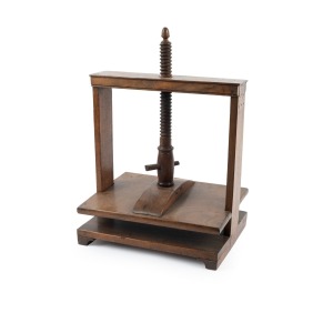 A Georgian mahogany tabletop book press, early 19th century, ​​​​​​​43cm high.