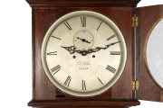 An antique Scottish longcase clock with mahogany regulator style case with glazed trunk door and architectural pediment to the hood, eight day time and bell striking with one piece circular silvered dial with Roman numerals, dial marked "D. FORBES, LEITH - 2