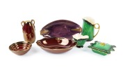 CARLTON WARE English porcelain vases, bowls, dishes and jug, 20th century, (7 items), A/F, the jug 15cm high.