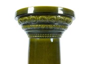 CHRISTOPHER DRESSER impressive antique English Arts & Crafts pottery pedestal with green and yellow Majolica glaze and sunflower floral decoration, made at Ault Potteries Derbyshire, circa 1895, impressed "ENGLAND". Illustrated page 84 in "Christopher Dre - 2