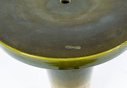 CHRISTOPHER DRESSER impressive antique English Arts & Crafts pottery pedestal with green and yellow Majolica glaze and sunflower floral decoration, made at Ault Potteries Derbyshire, circa 1895, impressed "ENGLAND". Illustrated page 84 in "Christopher Dre - 4