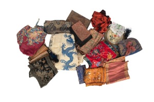 257 · Assorted vintage Chinese garments, textiles and table runners, collected by GEORGE HUNT on his Government posting to Shanghai in the 1920s and 1930s, (qty).