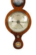 An antique English wheel barometer in rosewood case, 19th century, ​​​​​​​93cm high. - 3