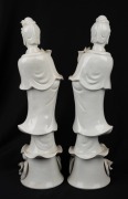 A pair of Chinese blanc de chine Guanyin porcelain statues, 20th century, ​​​​​​​42cm high. - 2