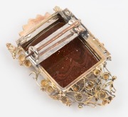 A fine quality antique Italian micro-mosaic scene brooch set in gold stone and mounted in filigree 9ct gold, 19th century. This piece originally appears to have been part of a necklace or larger piece. We note that the pin mechanism has been replaced with - 2