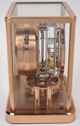JAEGER LECOULTRE "Classique Phases De Lune" Atmos clock in rose gold plated case, with month and phases of the moon, circa early 2000s, 23cm high. - 4