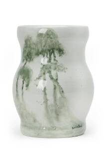 CRUFFEL: Australian porcelain vase landscape decorated by Arthur Merric Boyd. Incised "Cruffel Pocelain 1934". Height 20cm