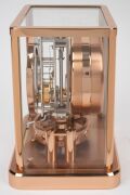 JAEGER LECOULTRE "Classique Phases De Lune" Atmos clock in rose gold plated case, with month and phases of the moon, circa early 2000s, 23cm high. - 6