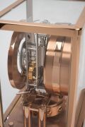 JAEGER LECOULTRE "Classique Phases De Lune" Atmos clock in rose gold plated case, with month and phases of the moon, circa early 2000s, 23cm high. - 8