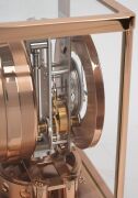 JAEGER LECOULTRE "Classique Phases De Lune" Atmos clock in rose gold plated case, with month and phases of the moon, circa early 2000s, 23cm high. - 9