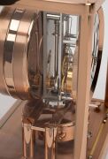 JAEGER LECOULTRE "Classique Phases De Lune" Atmos clock in rose gold plated case, with month and phases of the moon, circa early 2000s, 23cm high. - 10