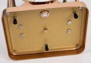 JAEGER LECOULTRE "Classique Phases De Lune" Atmos clock in rose gold plated case, with month and phases of the moon, circa early 2000s, 23cm high. - 12