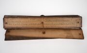 Two antique religious texts, hand-written on bamboo, Southeast Asian origin, 19th/20th century, ​​​​​​​the larger 40cm wide. - 2