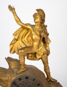 An antique French figural ormolu mantle clock with eight day time and bell striking movement by PONS, ornate silvered dial and Roman numerals, 19th century, ​​​​​​​51cm high. - 3