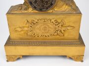 An antique French figural ormolu mantle clock with eight day time and bell striking movement by PONS, ornate silvered dial and Roman numerals, 19th century, ​​​​​​​51cm high. - 4