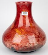 MOORCROFT rare flambe "Fish" pottery vase, impressed "Moorcroft" plus green signature "W. Moorcroft", ​​​​​​​29cm high, 27cm wide. - 3