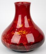 MOORCROFT rare flambe "Fish" pottery vase, impressed "Moorcroft" plus green signature "W. Moorcroft", ​​​​​​​29cm high, 27cm wide. - 5