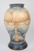 MOORCROFT "Landscape" pattern pottery vase with rare salt glazed finish, impressed "Moorcroft, Made In England" plus blue signature "W. Moorcroft", 32cm high, 19cm wide. - 7