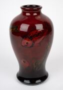 MOORCROFT flambe "Fish" pottery vase, circa 1930, impressed mark to base "Moorcroft, Made In England", 25.5cm high. - 5