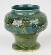 MOORCROFT rare "Claremont" pattern miniature pottery vase, made for LIBERTY & CO in London, green signature make to base, stamped "MADE FOR LIBERTY & CO. Rd. No.420081", 7cm high. - 5