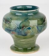 MOORCROFT rare "Claremont" pattern miniature pottery vase, made for LIBERTY & CO in London, green signature make to base, stamped "MADE FOR LIBERTY & CO. Rd. No.420081", 7cm high. - 6