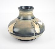 MOORCROFT "Yacht" pattern pottery vase with salt glazed finish, impressed signature mark to base "Moorcroft, Potter To H.M. The Queen, Made In England", ​​​​​​​14.5cm high. - 6