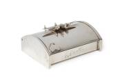 General Sir Thomas Blamey; domed topped sterling silver box by K.G.Luke of Melbourne with engraved signature. Silver plated applied maps of Australia & North America with twin boom Lockheed P-38 plane finial. Weight 1.3+kg