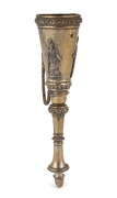 An antique Continental silver posy holder with figural decoration and gilt finish, 19th century, 16.5cm high, 53 grams - 2