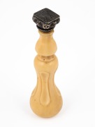 A Georgian carved ivory and silver seal, early 19th century, 10cm high