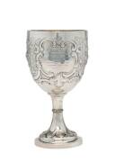 Sterling silver presentation goblet "Mr Josiah Mitchell. Founder and first President of the Victorian Horticultural Improvement Society. This Cup is presented by the Members as a mark of their esteem. May 12th, 1862". 18cm