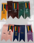 A UNIQUE grouping of sixty-four PROOF Olympic badge ribbons, manufactured by Raleigh Print for use during the 1956 Melbourne Olympic Games by competitors, sport and team officials, and guests of honour, accompanied by seven pages of original documentation - 6