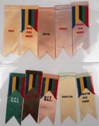 A UNIQUE grouping of sixty-four PROOF Olympic badge ribbons, manufactured by Raleigh Print for use during the 1956 Melbourne Olympic Games by competitors, sport and team officials, and guests of honour, accompanied by seven pages of original documentation - 9