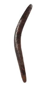 BOOMERANG: Murray river region. Fine dark patina with incised decoration. 72.5cm