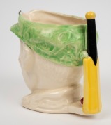 1936 Don Bradman toby jug manufactured by Marutomo Ware, with cap in green, height 15cm. - 3