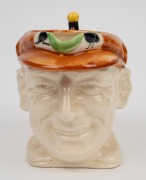 1936 Don Bradman toby jug manufactured by Marutomo Ware, with cap in brown, height 15cm. - 4