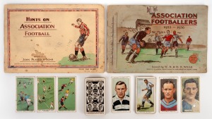 CIGARETTE & TRADE CARDS: A collection comprising of "Hints on Association Football" (John Player 1934) complete set in special album; "Association Football 1935-36" (W.D. & H.O. Wills, 1936) part set in album; "Association Cup Winners" (Player's 1930) part set; plus others. Mixed condition. (qty).