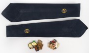 Group comprising 1970-80 Adelaide Oval member fobs (10), 1972-79 MCC member fobs (6), and two 1980 official "Cornhill Insurance Centenary Test Match" ties. (18 items)