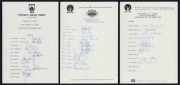 VICTORIA: ACS team sheet for the Nov.1983 McDonald's Cup Match v South Australia at Adelaide, with 12 original signatures including Ray Bright, Mick Taylor, Merv Hughes, Dean Jones, Julian Weiner & Graham Yallop; together with a VICTORIA teamsheet for the