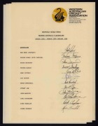 QUEENSLAND: Four official team sheets, all v Western Australia: January 1988 Sheffield Shield (Rob Kerr and Trevor Hohns captain & V.C.; Ian Botham); March 1989 FAI Insurance Cup Semi-Final (Allan Border and Greg Ritchie); February 1990 Sheffield Shield (