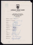 SOUTH AUSTRALIA: 1983 - 1996: Four fully signed official team sheets: November 1983 McDonald's Cup Match v Victoria (with Wright, Inverarity, Darling and Hogg); October 1984 Sheffield Shield Match v NSW (with Hookes, Inverarity, Hilditch and Phillips); Ja