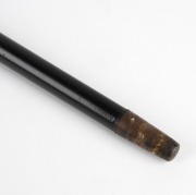 An antique walking stick with silver plated figural handle, ebonised timber shaft and brass ferrule, 19th century, 88cm high. - 6
