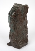 ARTIST UNKNOWN, bronze torso sculpture. signed verso "C. Top (?)", with edition number 1/4, ​​​​​​​25cm high. - 3