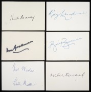 CRICKETER AUTOGRAPHS: A nicely curated album of 100+ signatures, almost all of whom cricketers, including Don Bradman, Richie Benaud, Ray Lindwall, Len Maddocks, Ian Botham, Richard Hadlee, and many others.
