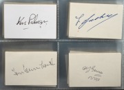 CRICKETER AUTOGRAPHS: A nicely curated album of 100+ signatures, almost all of whom cricketers, including Don Bradman, Richie Benaud, Ray Lindwall, Len Maddocks, Ian Botham, Richard Hadlee, and many others. - 3