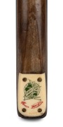 HORACE LINDRUM - CUE: "Ambassador" cue featuring facsimile signature on ivory plate, ash shaft, ebony butt, length 58 inches, c. 1930s.